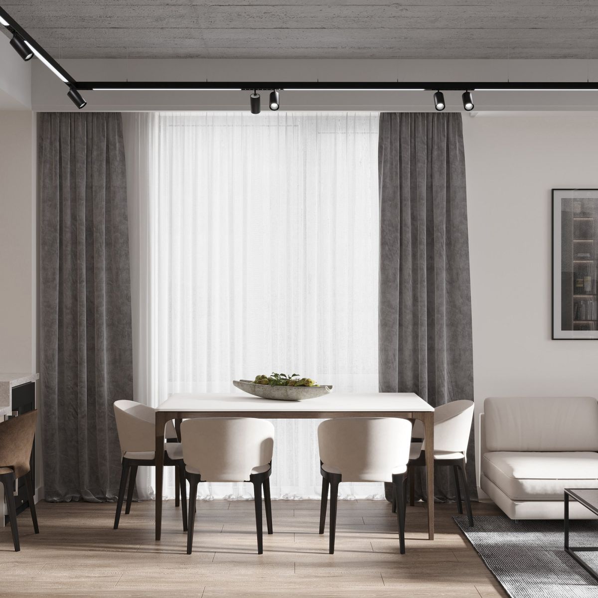 Шинопровод трехфазный накладной с заглушками Hesby Lighting ElDeko HSBL_0051_1