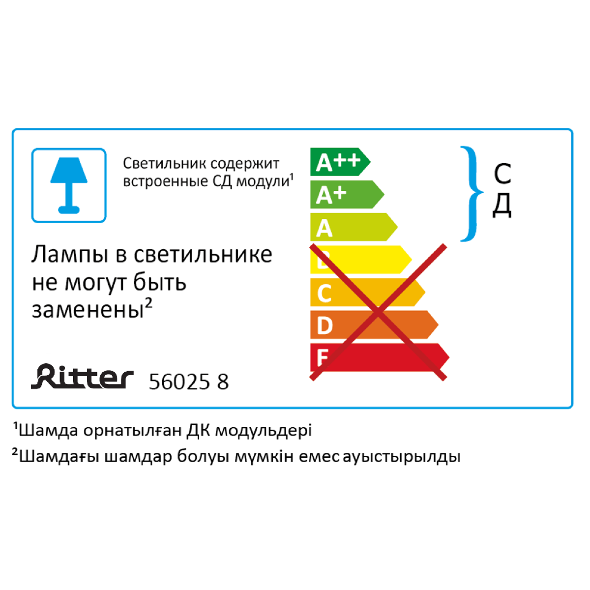 Настенно-потолочный светильник Ritter 56025 8