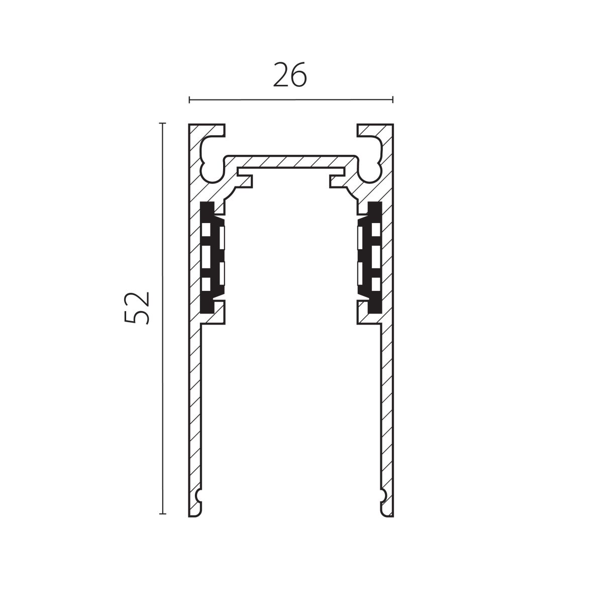Шинопровод 4-контактный накладной со стыковочным пазом 48V 3м (Заглушки и декоративный экран в комплекте) Lightstar Uno Pro 509037P