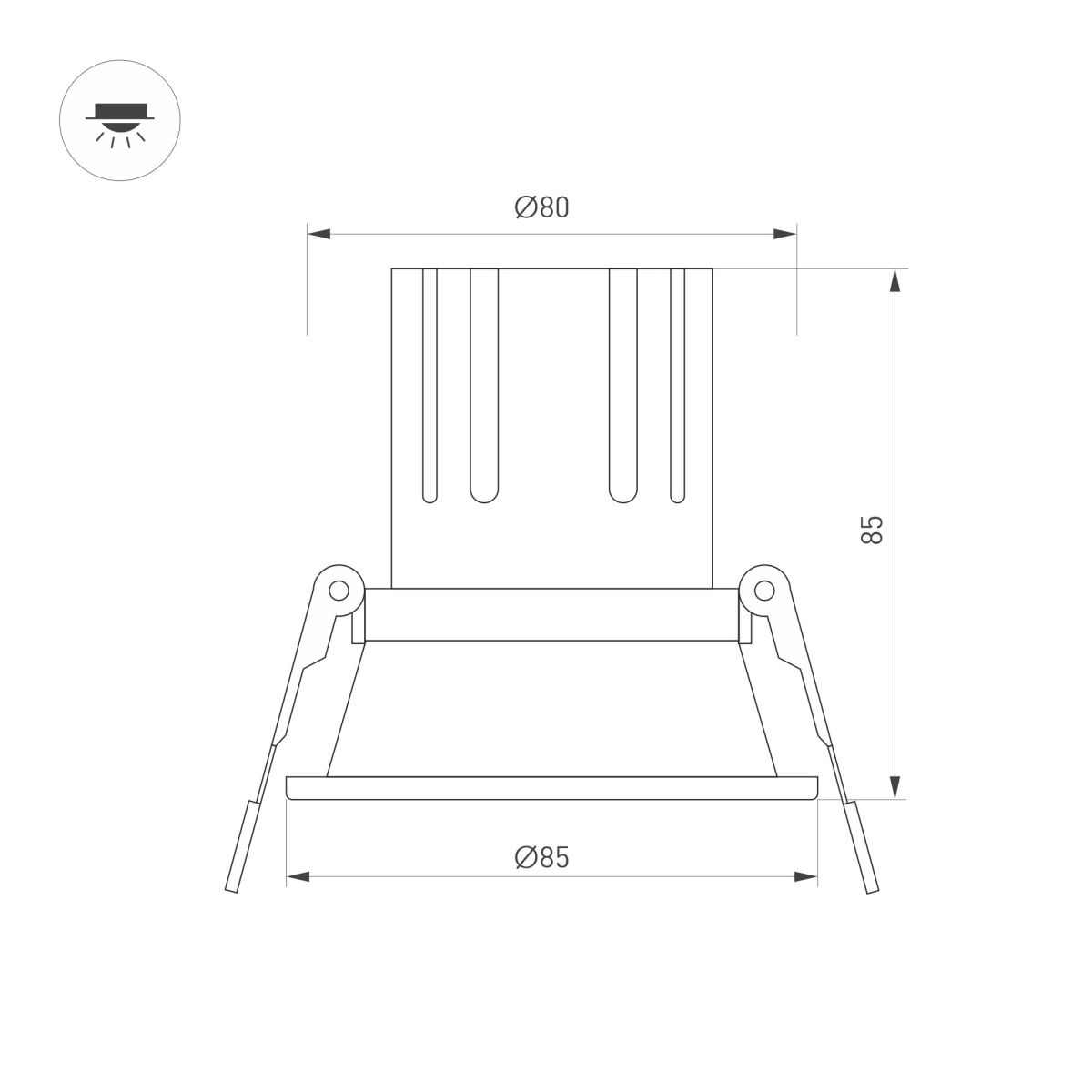 Карданный светильник Arlight MS-FLOW-BUILT-R85-12W Day4000 (WH, 55 deg, 230V) (IP20 Металл) 060912