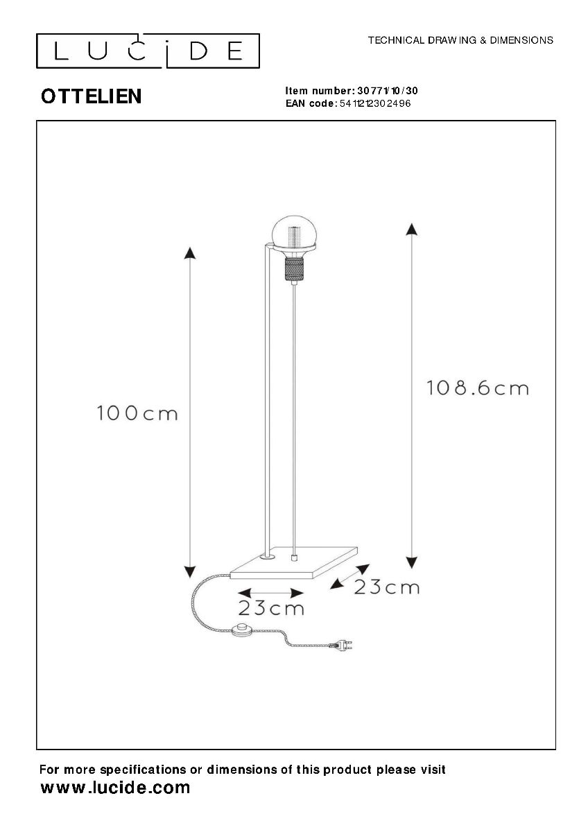 Торшер Lucide Ottelien 30771/10/30