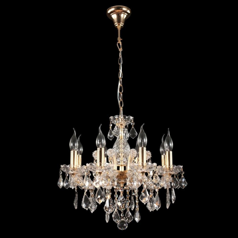 Подвесная люстра Crystal Lux Ines SP8 Gold/Transparent