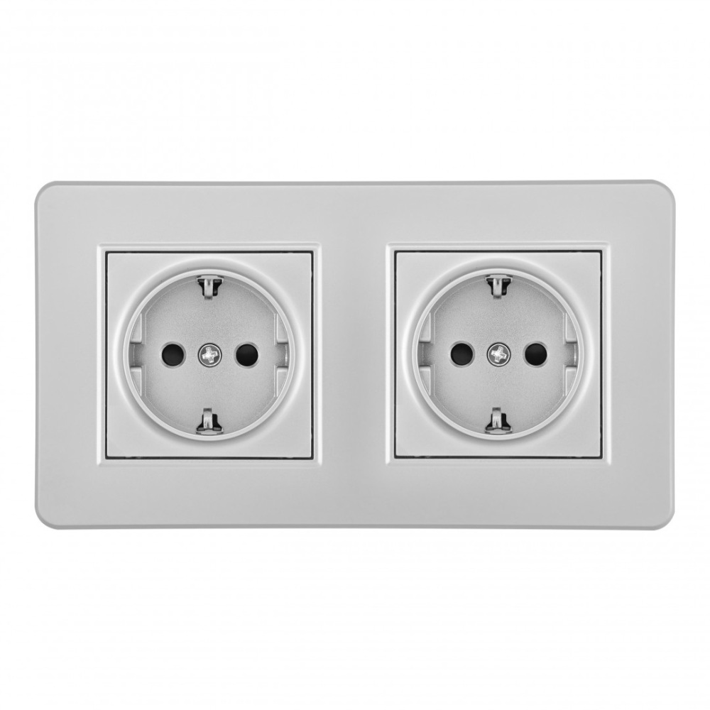 Розетка Arte Milano SET16-2-40-1x2 silver