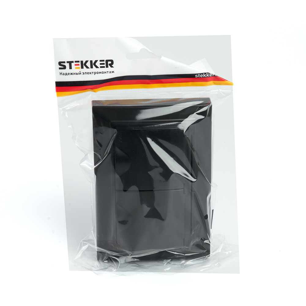 Розетка 2-местная с/з с крышкой Stekker Эрна PST16-9015-03 49138