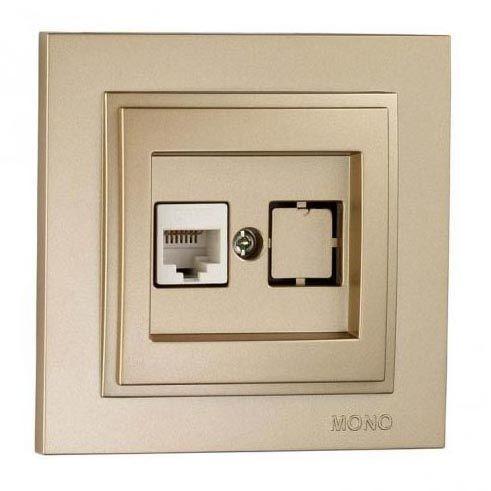 Розетка компьютерная Rj45 Cat6 Mono Electric Despina титан 102-222205-125