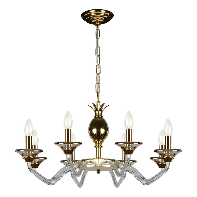 Подвесная люстра iLamp Flo YT2049-8 GD+Cear