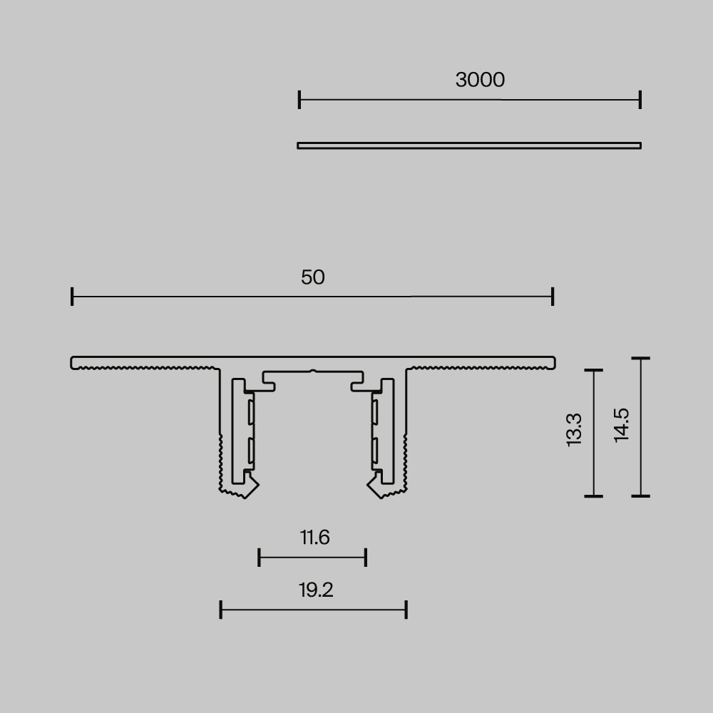 Шинопровод встраиваемый Maytoni Technical Exility X TRX239-423.12B