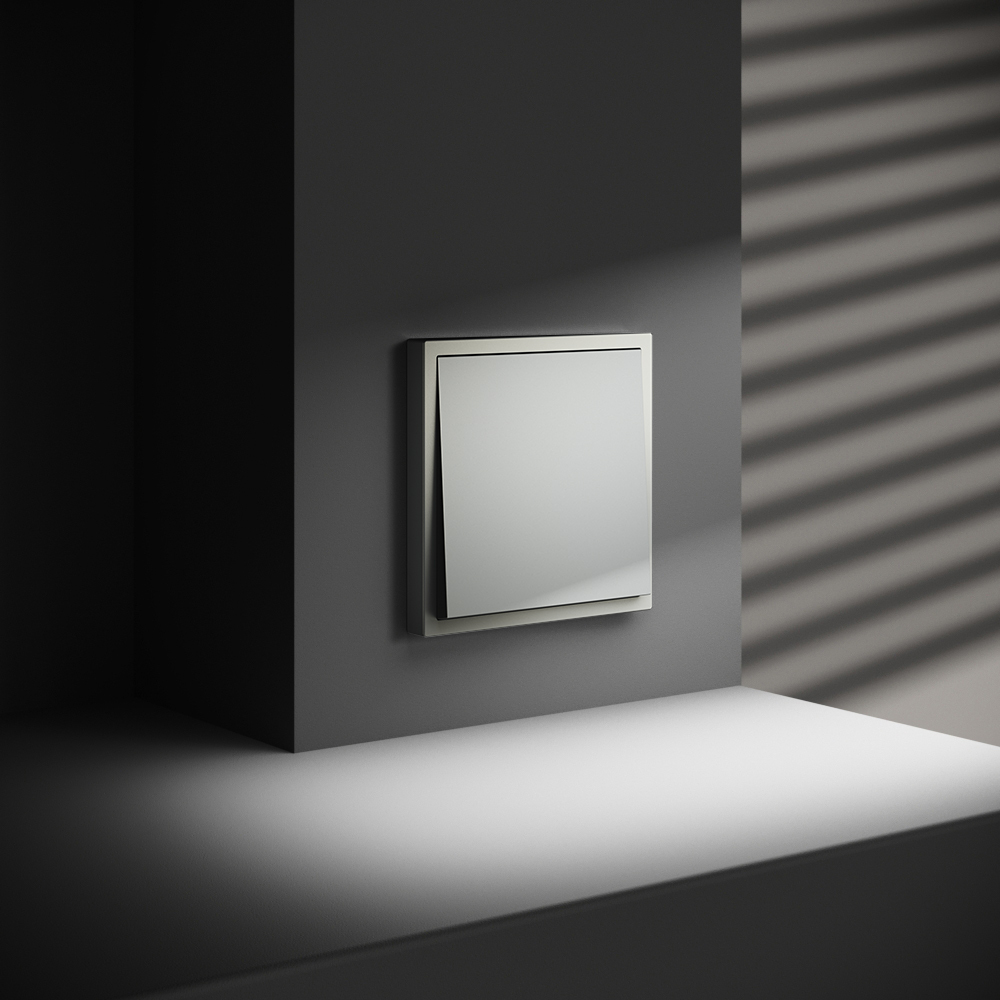 Выключатель с самовозвратом одноклавишный Voltum S70 VLS010605 (сталь)