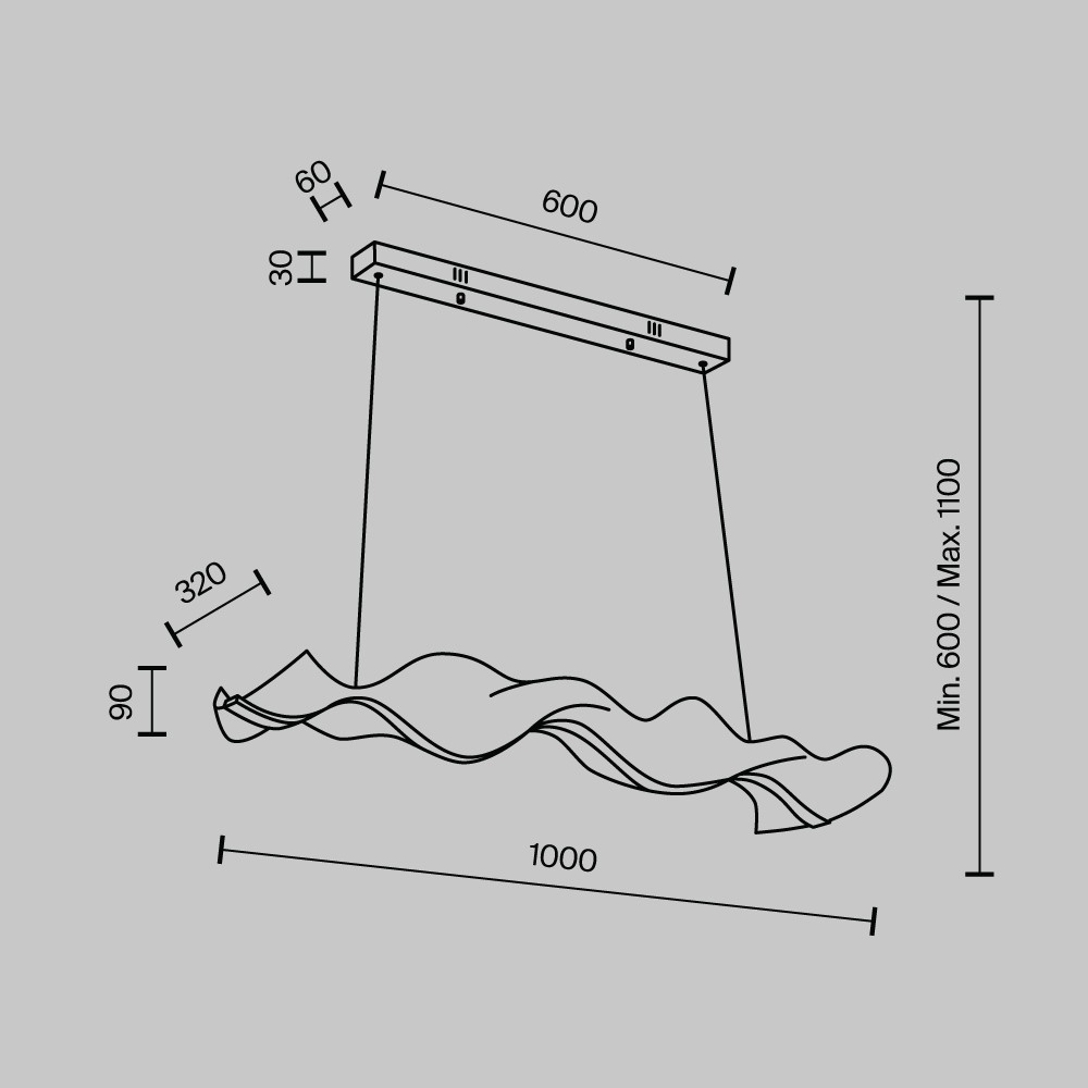 Подвесная люстра Modestyle MS.8046.1000 BK