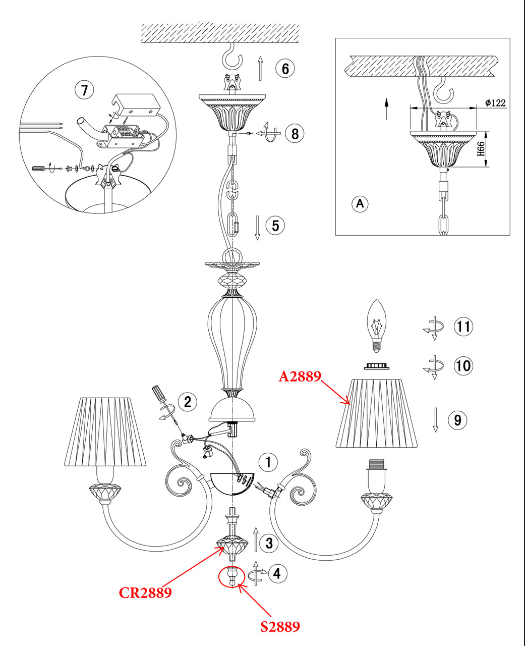 Подвесная люстра Odeon Light Madina 2889/5