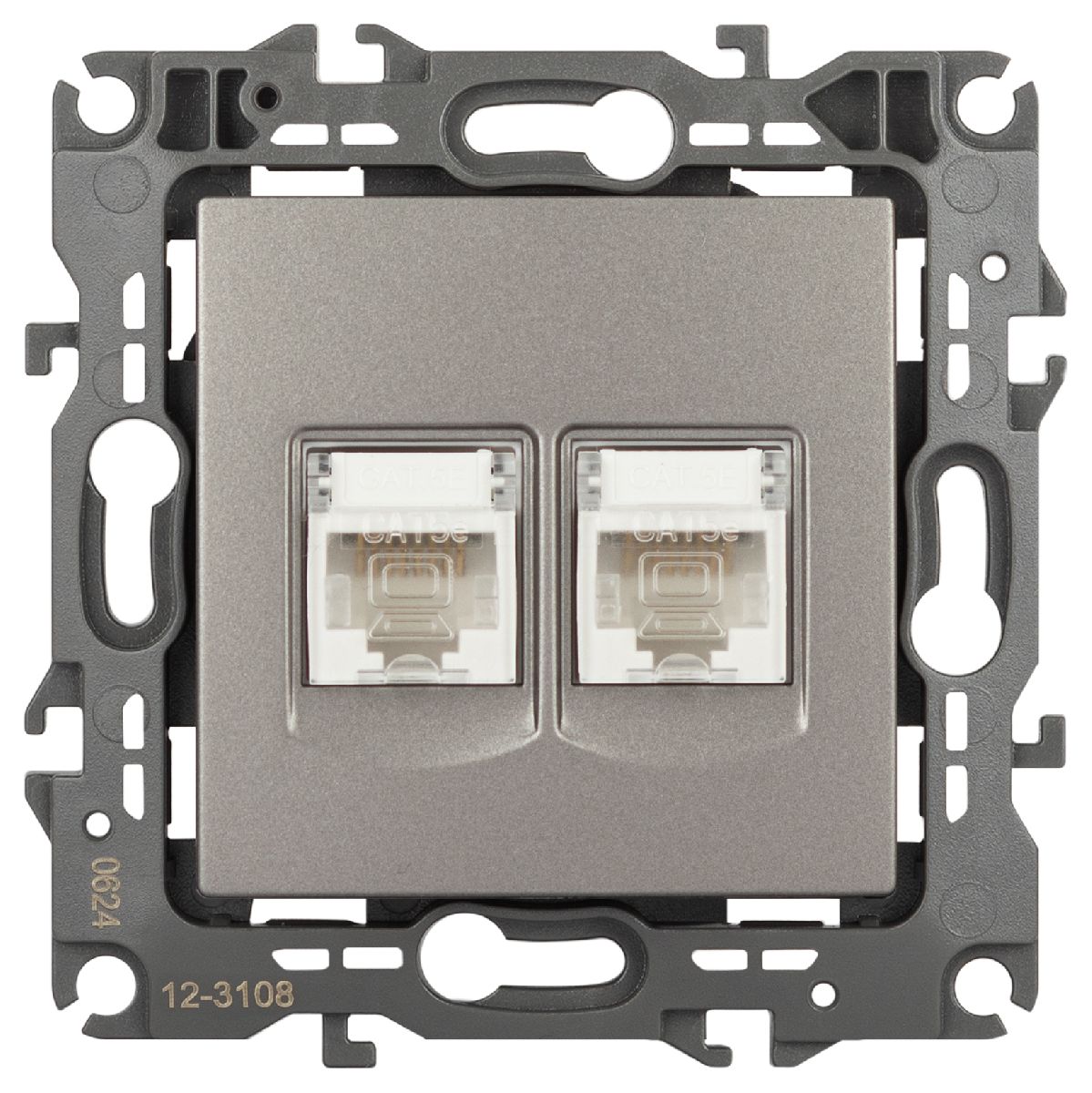 Розетка компьютерная двойная RJ45 Эра 12-3108-16 Б0065665