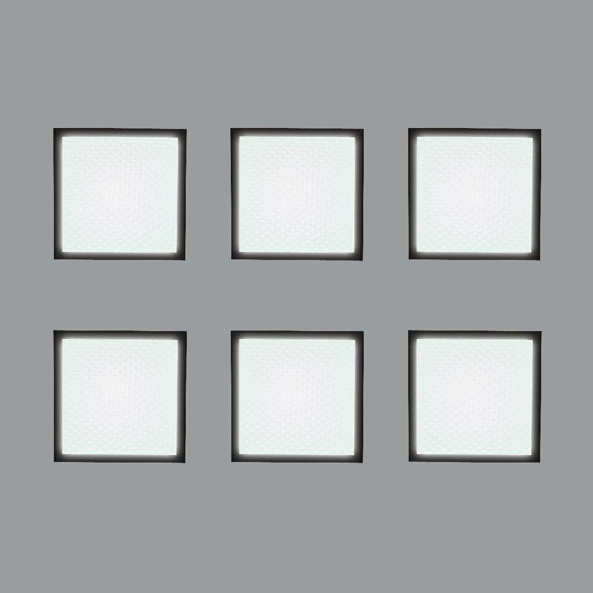 Встраиваемый светильник (комплект из 6 шт) Uniel ULP-1010 42W/4000К IP40 GRILYATO BLACK KIT06 UL-00008958