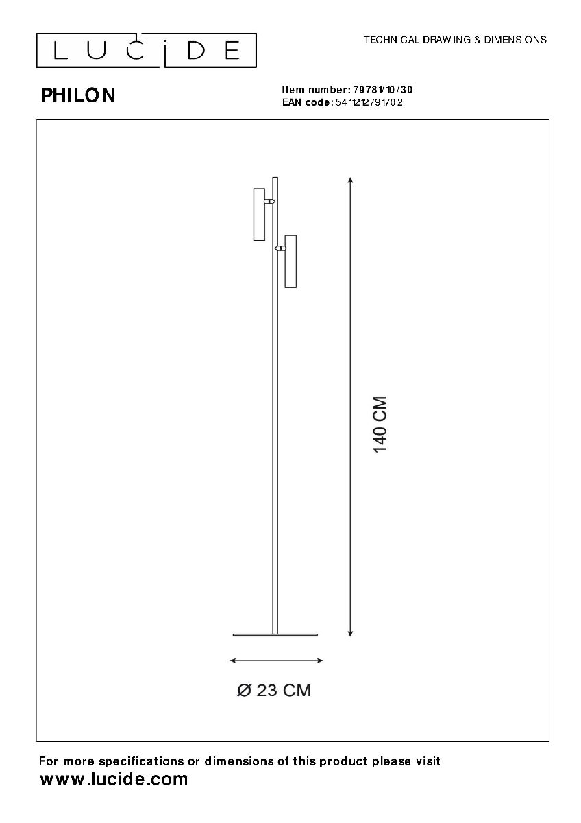 Торшер Lucide Philon 79781/10/30