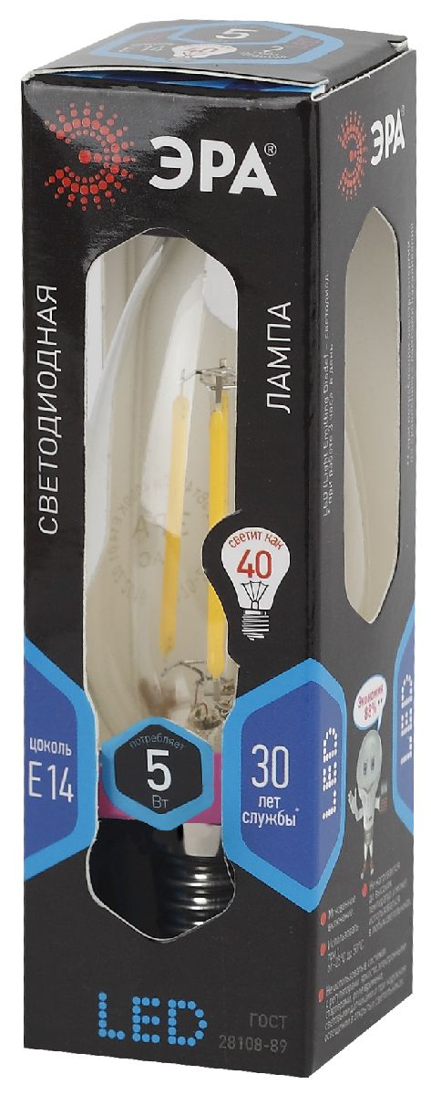 Лампа светодиодная Эра E14 5W 4000K F-LED B35-5W-840-E14 Б0043449
