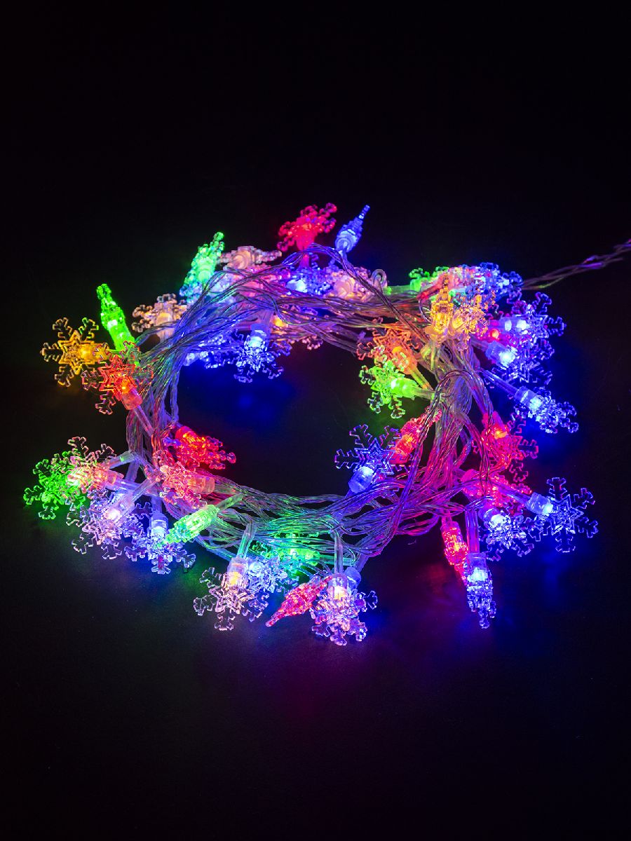 Светодиодная гирлянда TDM Electric Снежинки 250V разноцветная 8 режимов SQ0361-0047
