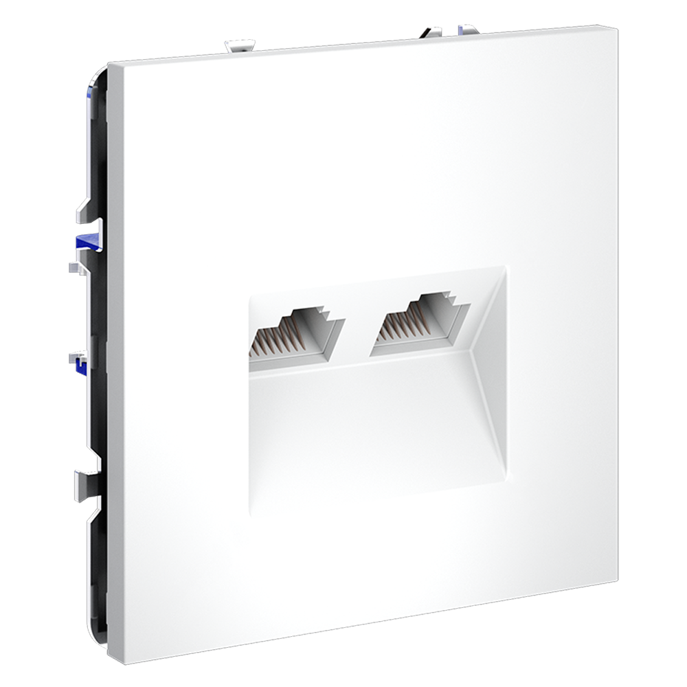 Розетка компьютерная двойная Voltum S70 VLS060202 (белый матовый)