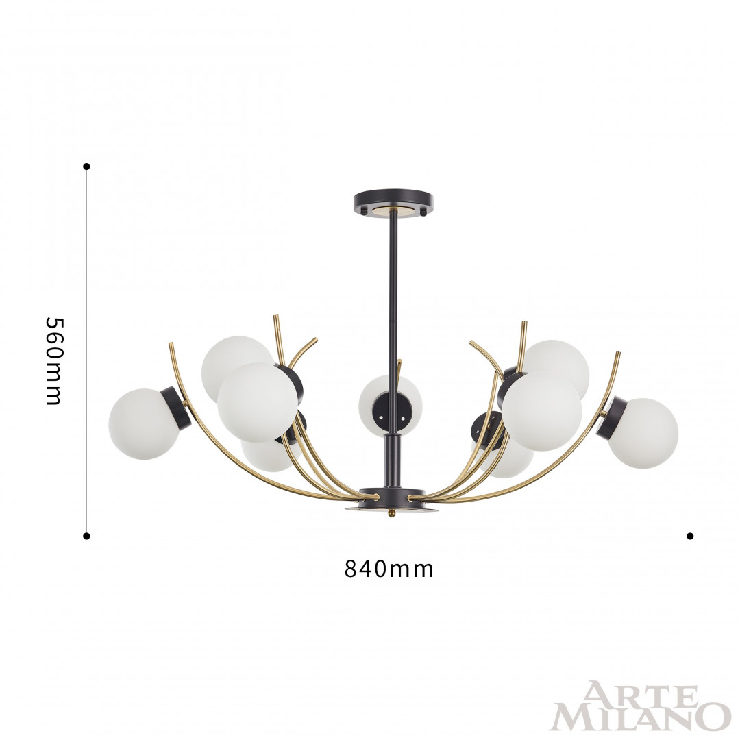 Люстра на штанге Arte Milano Neapolis 276169/9 BK/GD
