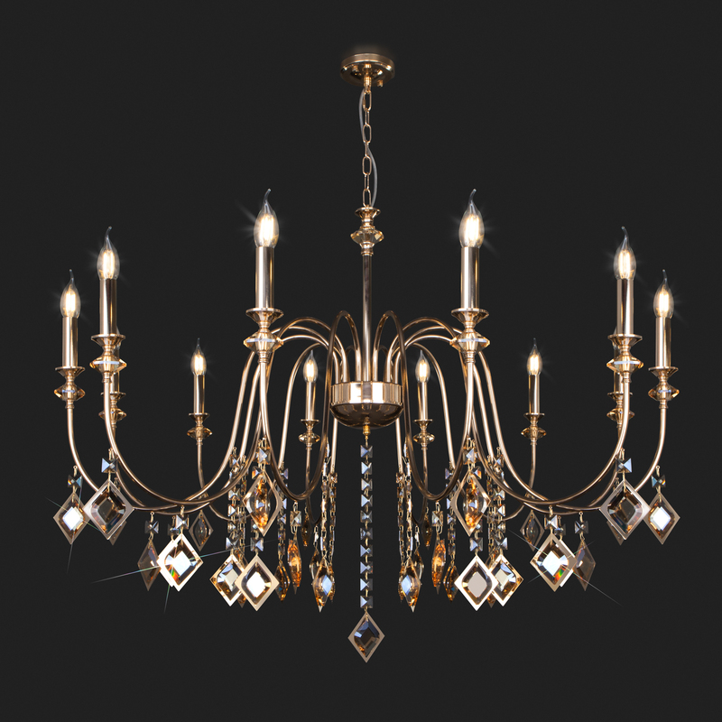 Подвесная люстра Eurosvet Telao 10120/12 золото/тонированный хрусталь Strotskis Smart (10110/12)