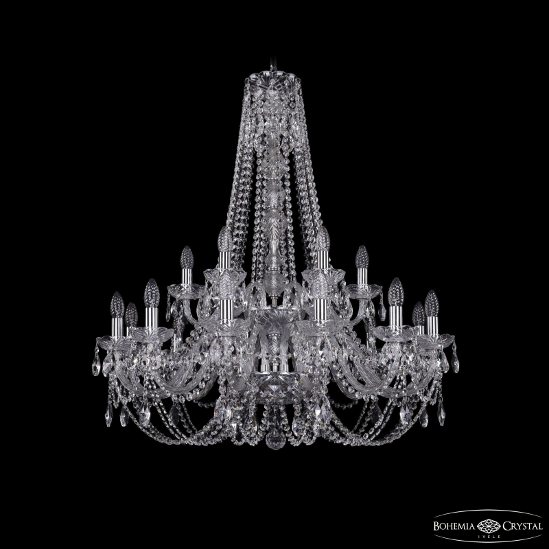 Подвесная люстра Bohemia Ivele Crystal 1406/12+6/300/h-95/2d Ni