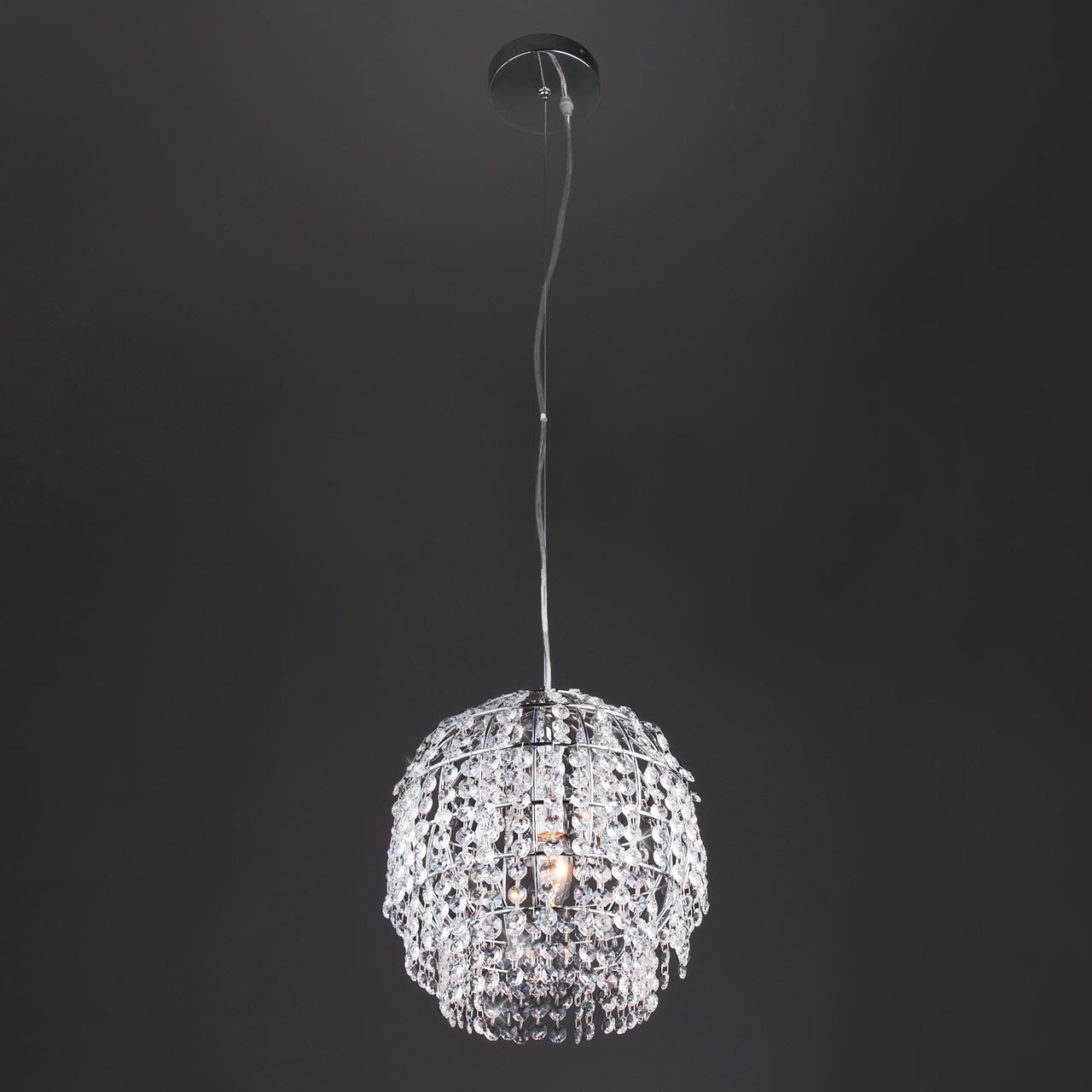 Подвесной светильник Eurosvet Oliver 10091/1 хром/прозрачный хрусталь Strotskis