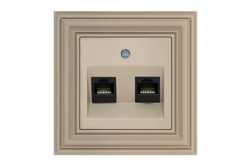 Розетка компьютерная двойная Liregus Retro 29-137