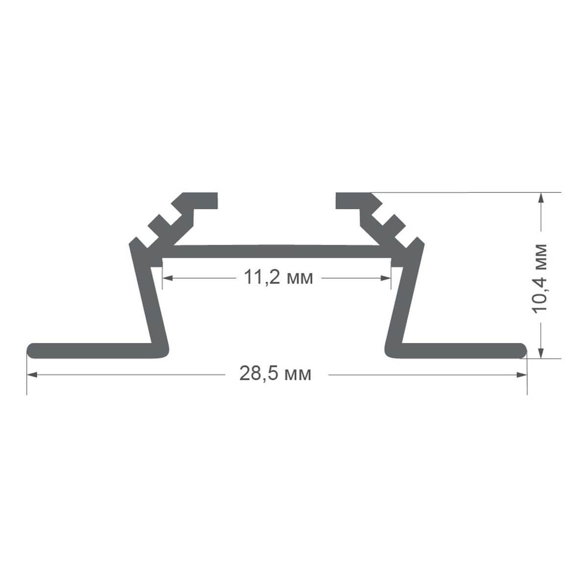 Профиль угловой накладной Apeyron ширина ленты до 10мм 08-03-01Ч
