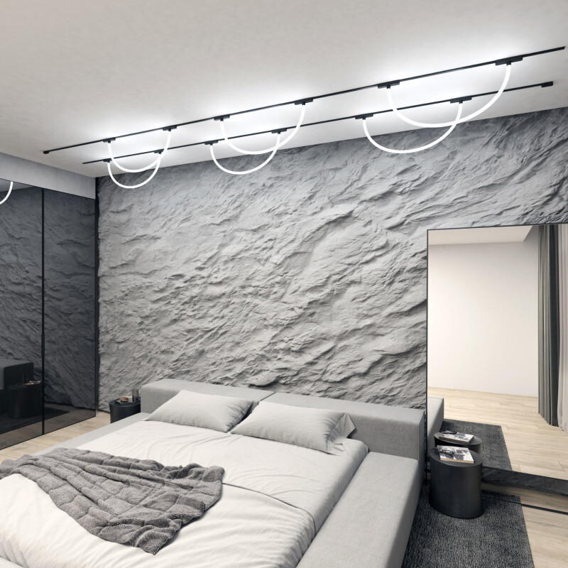 Трековый магнитный однофазный светильник Denkirs Air ray DK5357-BK