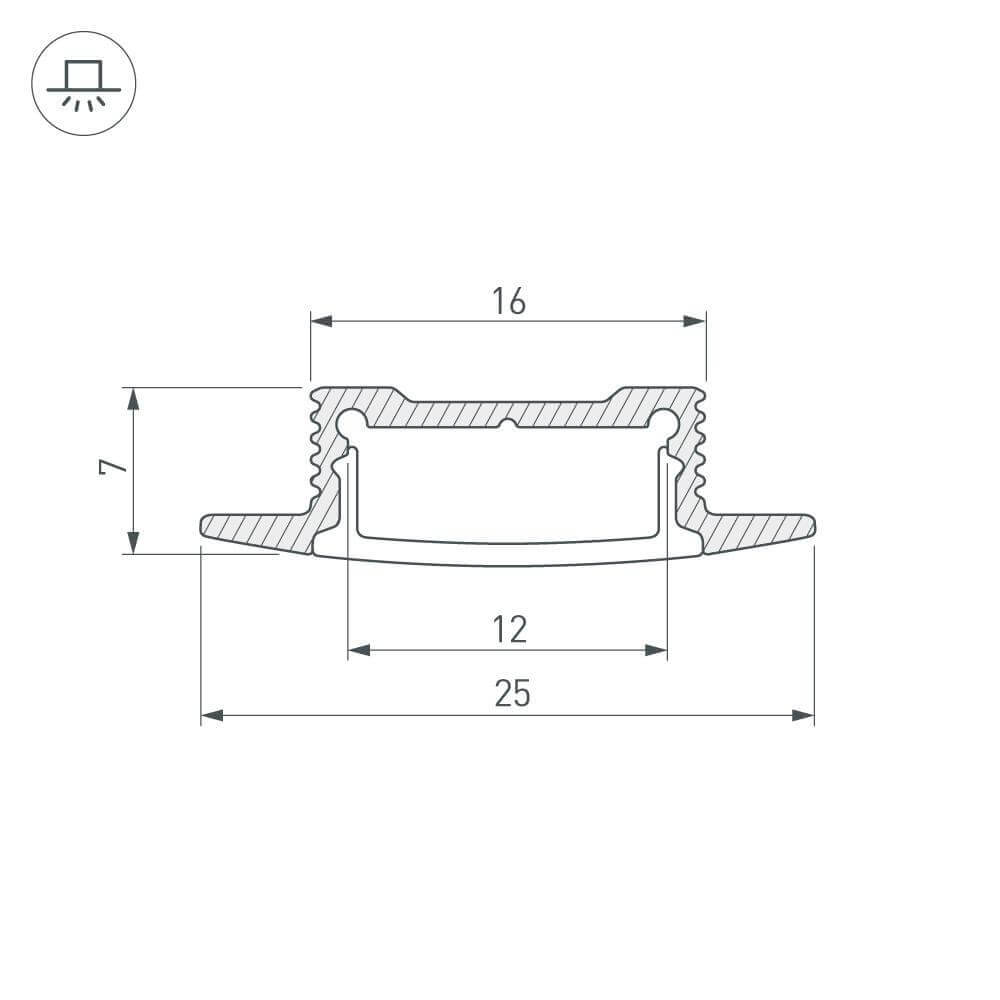 Профиль Arlight SL-SLIM-H7-F25-2000 ANOD 023717