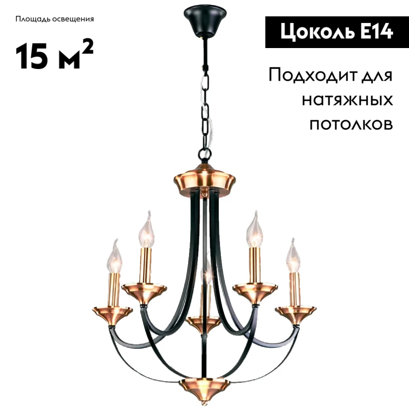 Подвесная люстра Eurosvet 60098/5 черный