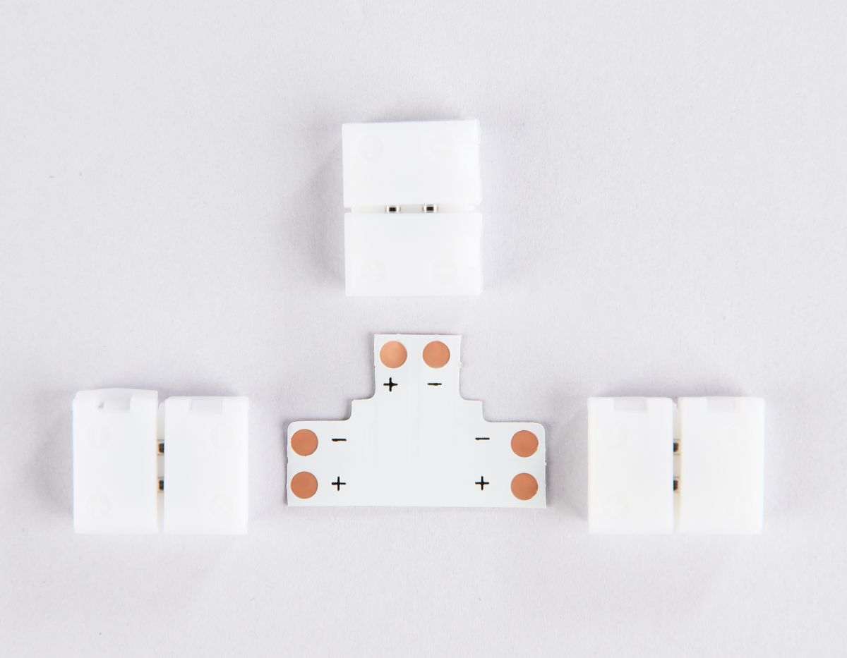 Соединитель T для светодиодной ленты 2835 12/24V (2 конт.) GS6901 (5шт) Ambrella Light Illumination GS6901