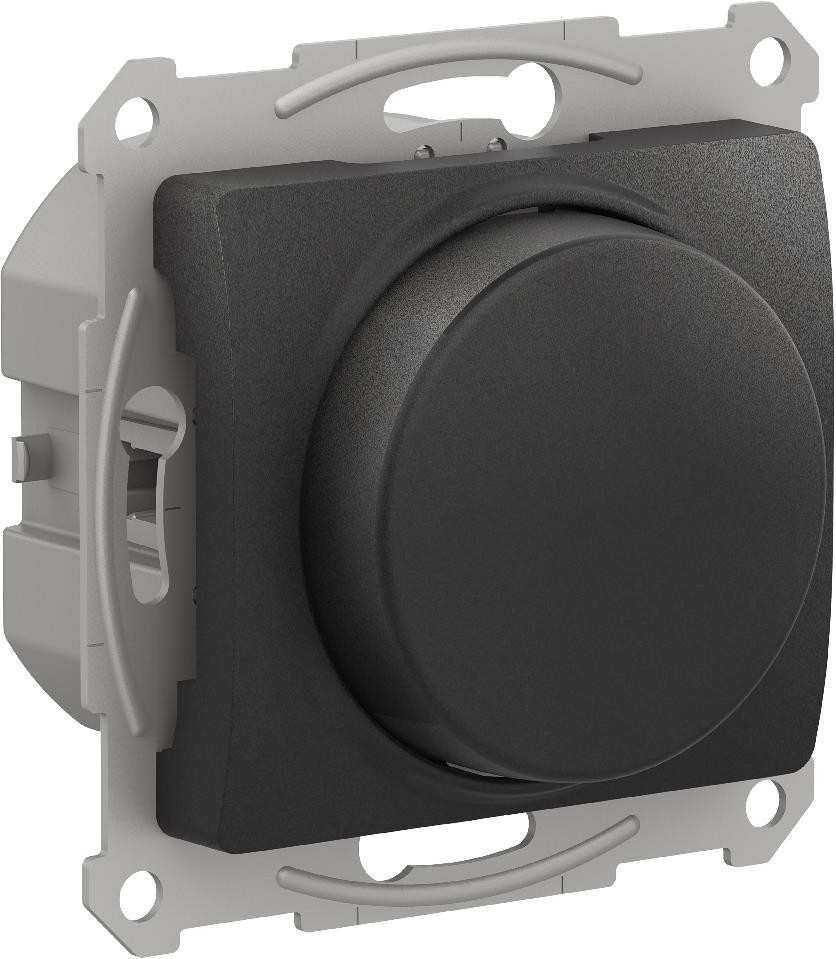 Светорегулятор (диммер) повор-нажим, LED, RC Systeme Electric Glossa Антрацит GSL000723