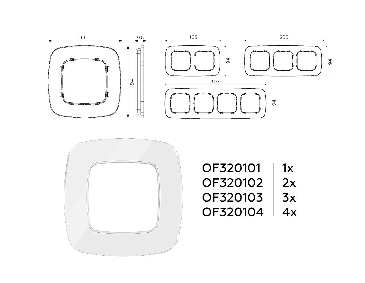 Рамка двухместная Ambrella Volt Radian OF320102