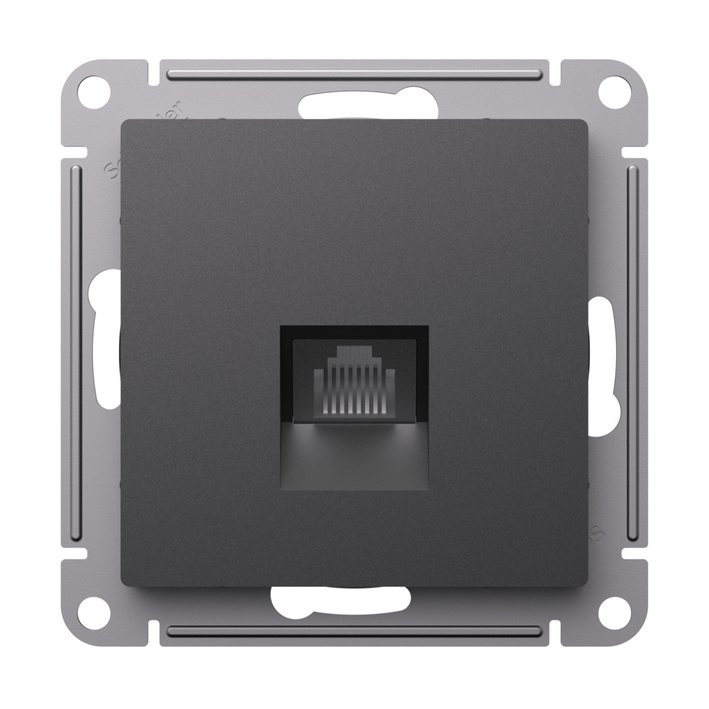 Розетка компьютерная RJ45, кат. 6A, Systeme Electric AtlasDesign Базальт ATN001486
