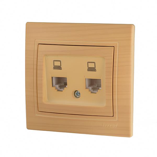 Розетка компьютерная двойная Lezard Mira 701-4747-141