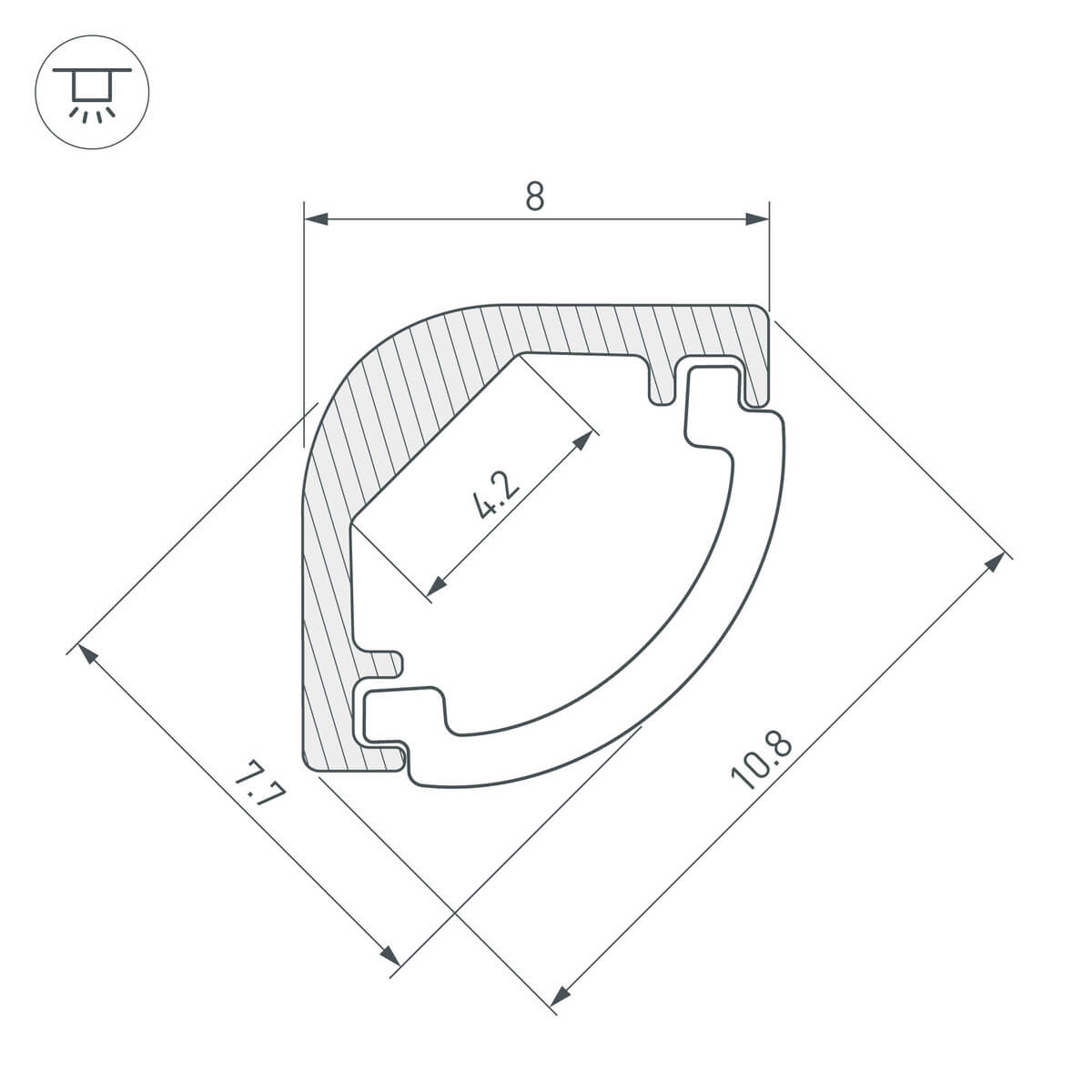 Алюминиевый профиль Arlight ARH-Kant-H8-2000 Anod 036323