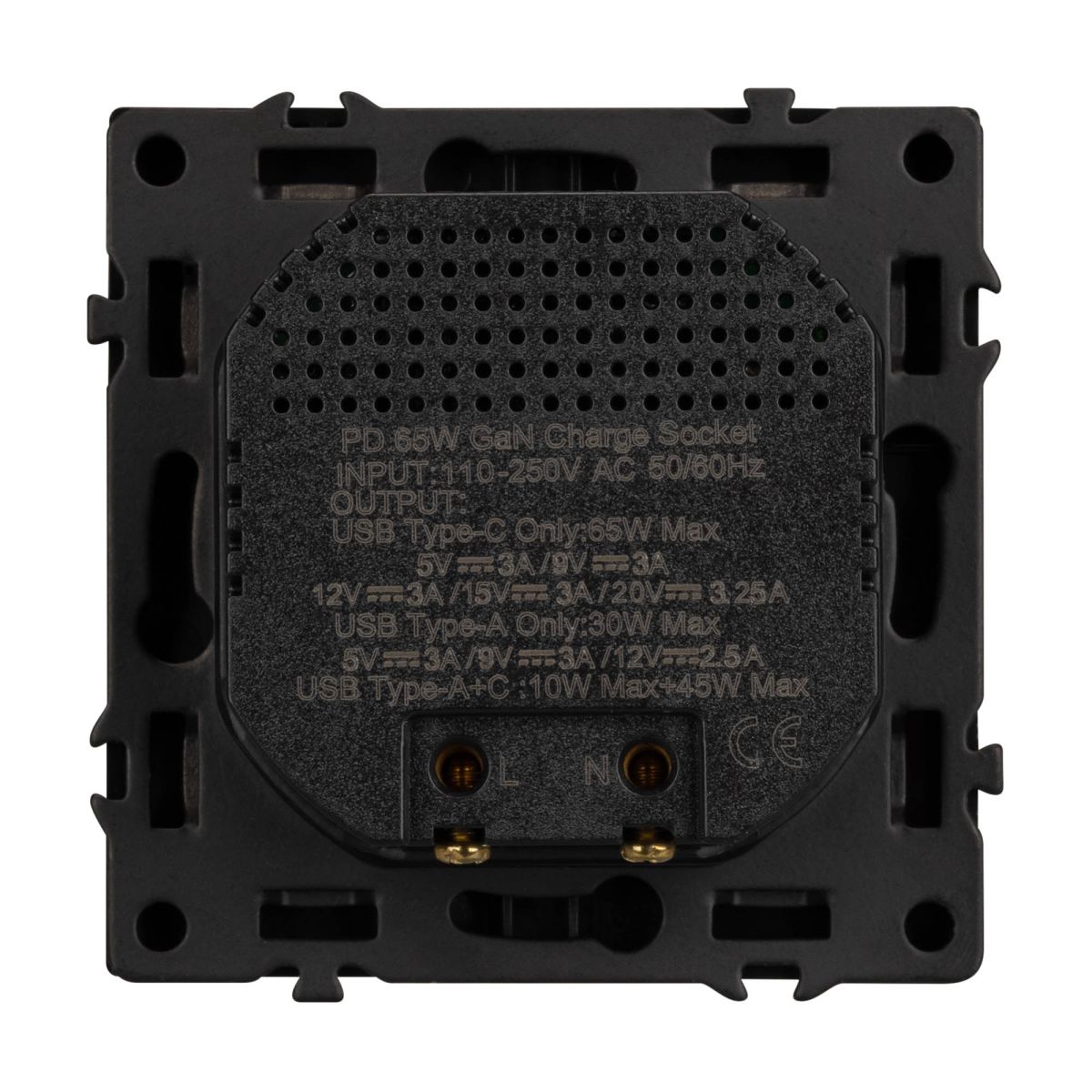 USB Розетка тип A+C софт-тач черный оникс Arlight SCT-MUAC-SFPL-FC-BK (65W, QC3) 054317(1)