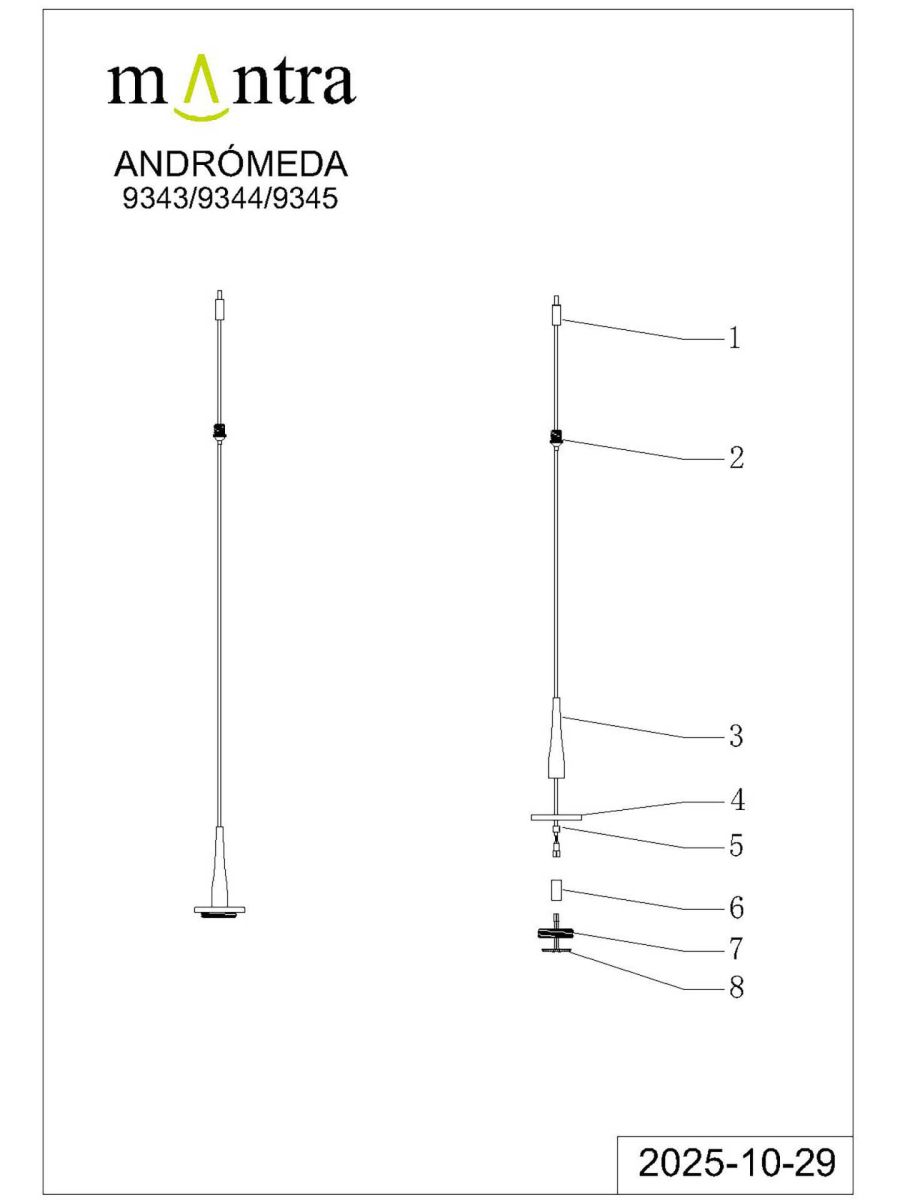 Подвес светодиодный без плафона и основания Mantra Andromeda 9343