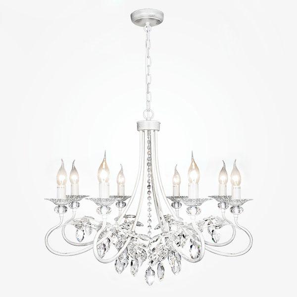 Подвесная люстра Eurosvet Александрия 60057/8 белый с серебром