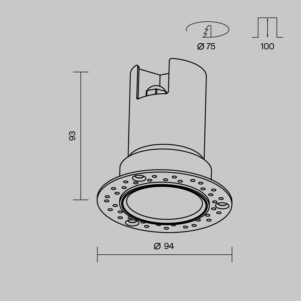 Уличный встраиваемый светильник Maytoni Grit O501DL-L10B3K