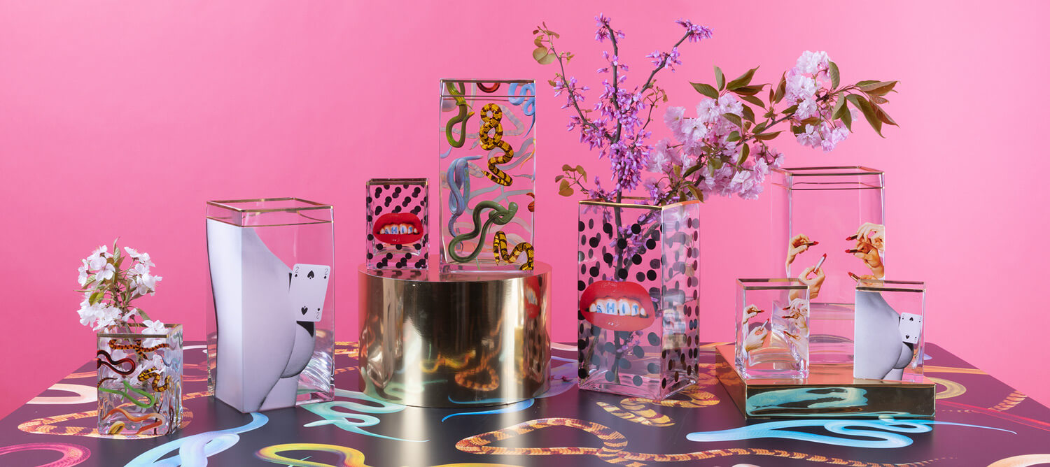 Ваза Snakes Small Seletti Toiletpaper Glass Vase 14121