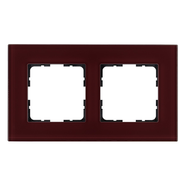 Рамка 2-постовая стекло цвет Гранатовый Jasmart G1002GH