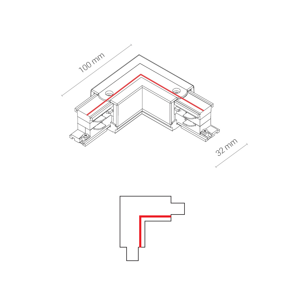 Коннектор L-образный правый Nowodvorski Ctls Power 8228