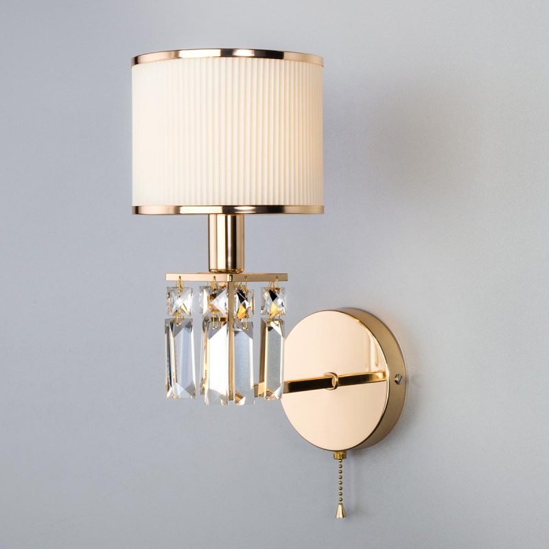 Бра Eurosvet Zaffiro 10129/1 золото/прозрачный хрусталь Strotskis (10099/1)