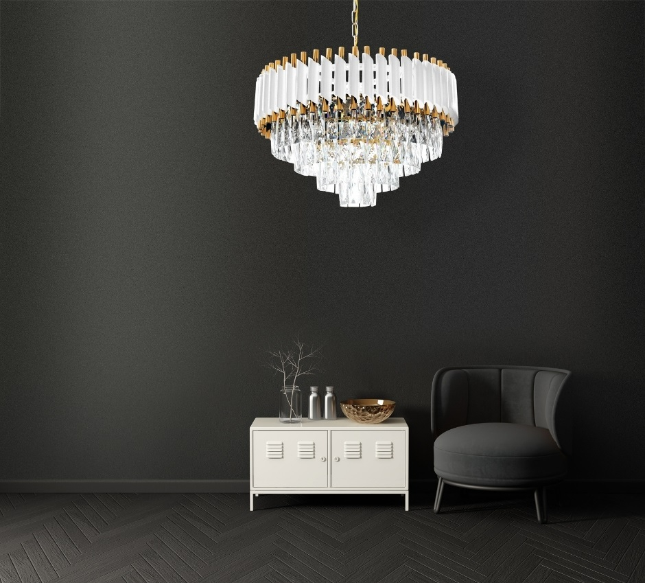 Подвесная люстра Lumina Deco Funneli LDP 6003-500 WT+F.GD