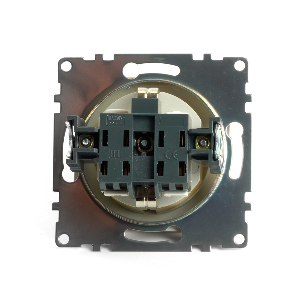 Розетка 1-местная с/з с защитной шторкой Stekker Катрин GLS16-7110-08 49224