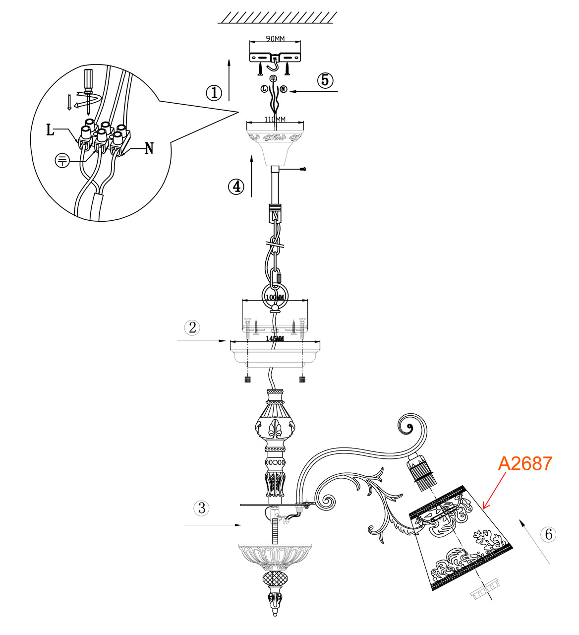Подвесная люстра Odeon Light Pari 2687/8