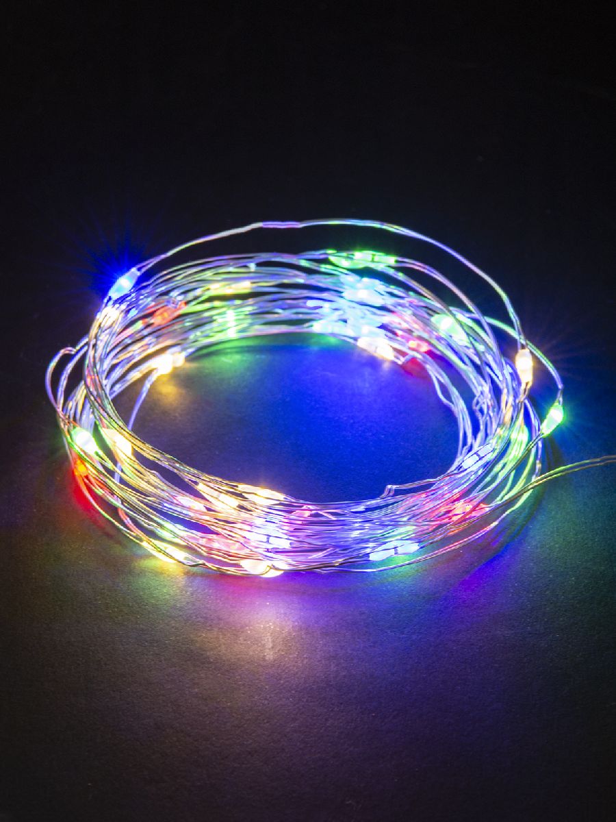 Светодиодная гирлянда TDM Electric Роса20 2хCR2032 разноцветная без мерцания SQ0361-0059