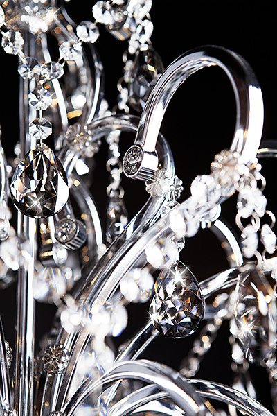 Подвесная люстра Eurosvet 3108/8 хром/дымчатый хрусталь Strotskis