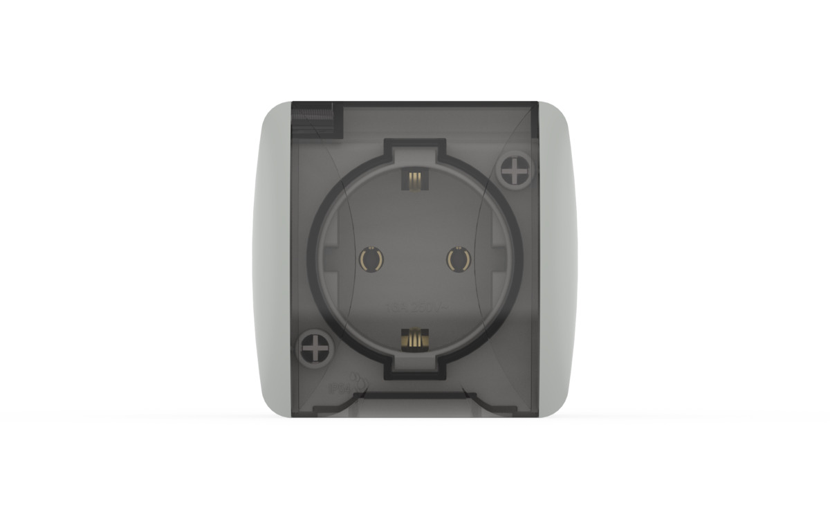 Розетка с крышкой и заземлением ELBI Eva 554-011500-218