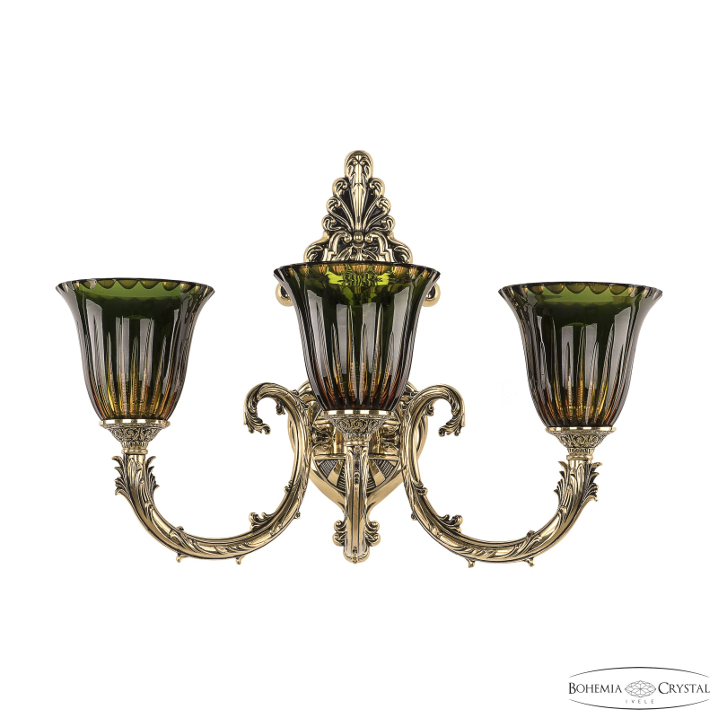Бра Bohemia Ivele Crystal Florence 7109B15/3/210 GB P2 U Amber-Green/H-1K